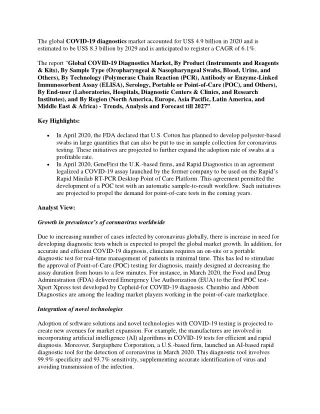 the global covid 19 diagnostics market accounted