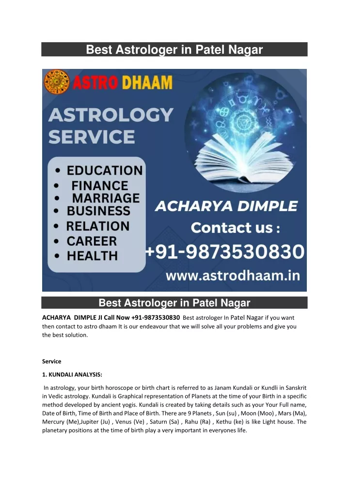 best astrologer in patel nagar