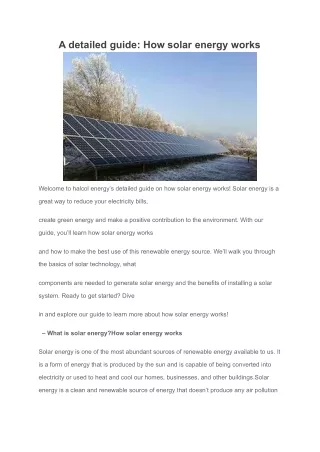 A detailed guide_ How solar energy works