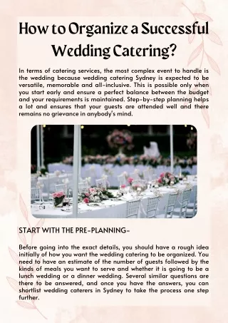 How to Organize a Successful Wedding Catering?