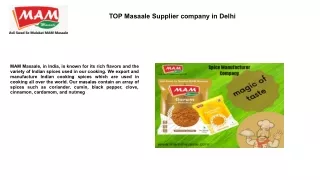 TOP Masaale Supplier company in Delhi.