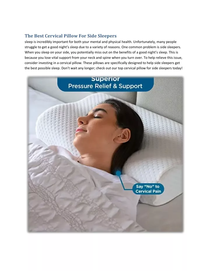 the best cervical pillow for side sleepers sleep