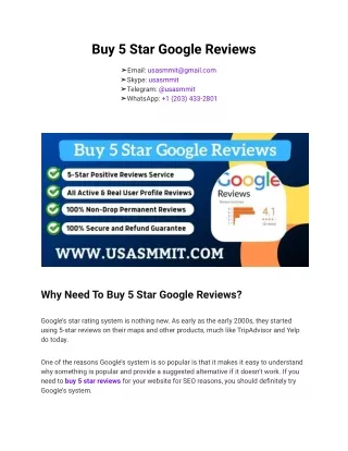 Buy 5 Star Google Reviews