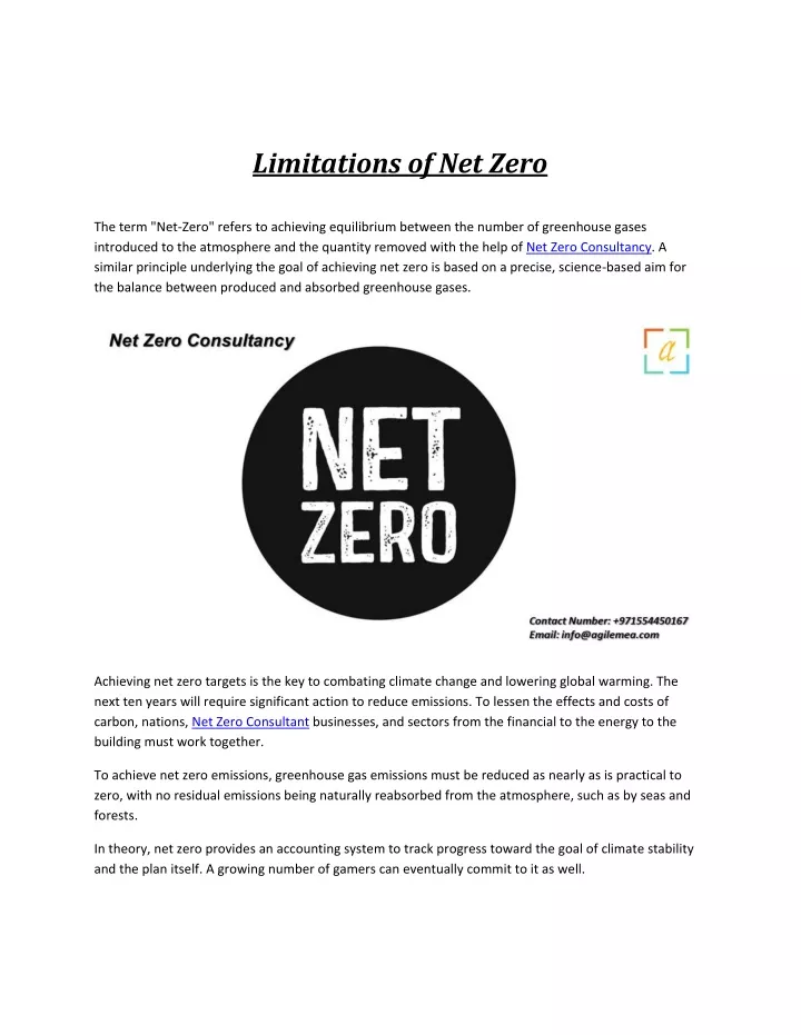 limitations of net zero