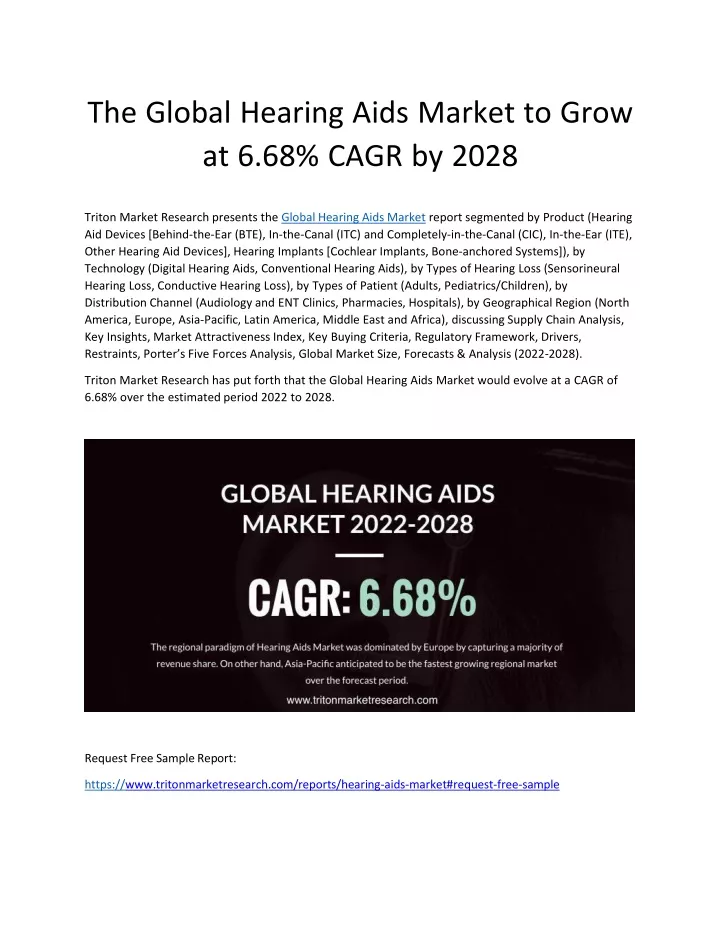 the global hearing aids market to grow at 6 68 cagr by 2028