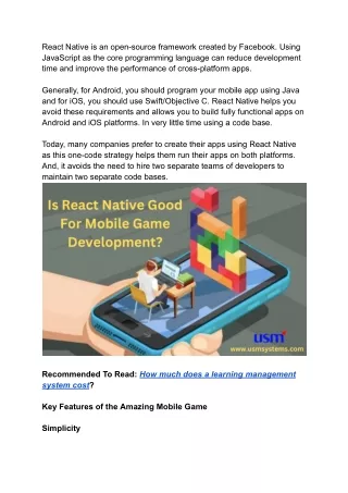 react native is an open source framework created