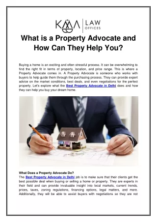 what is a property advocate and how can they help