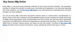 Buy Xanax 2Mg Online Next Day Delivery | Online Pharmacy In US