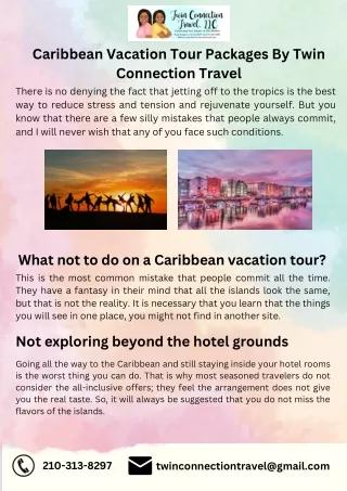 Get Caribbean Vacation Tour Packages at Affordable Price