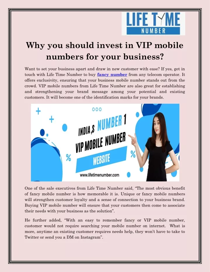 why you should invest in vip mobile numbers