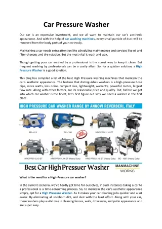 car pressure washer