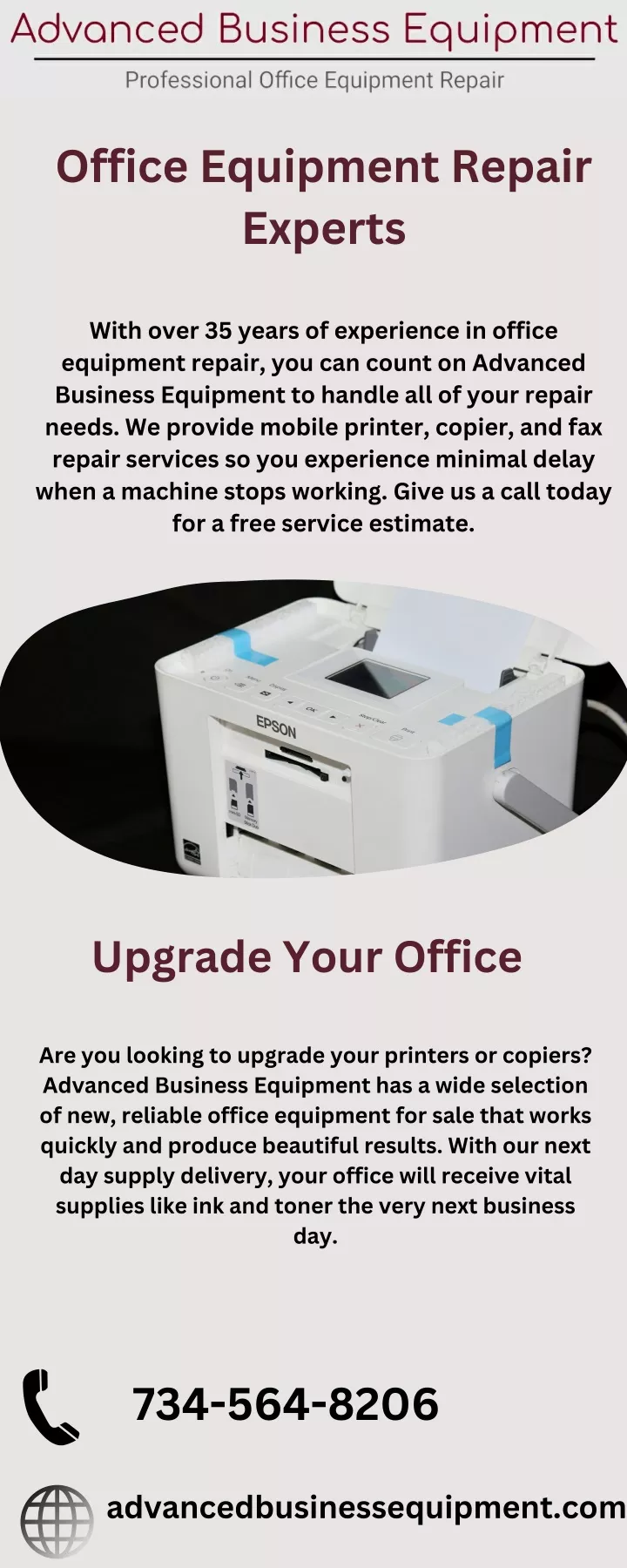 office equipment repair experts with over