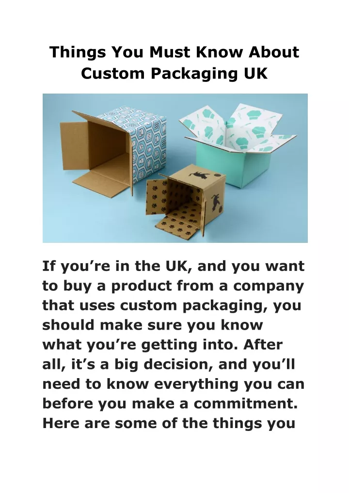 things you must know about custom packaging uk