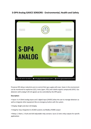 s dp4 analog gaxce sensors environmental health