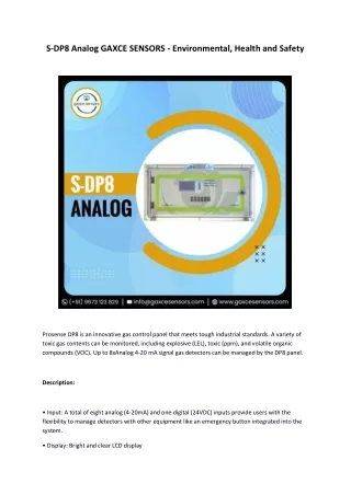 s dp8 analog gaxce sensors environmental health