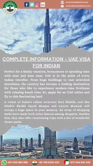 Complete information - UAE visa for Indian - Instadubaivisa