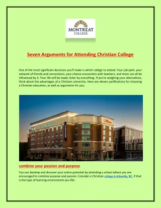 Seven Arguments for Attending Christian College