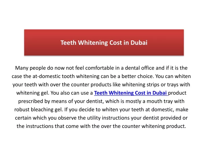 teeth whitening cost in dubai