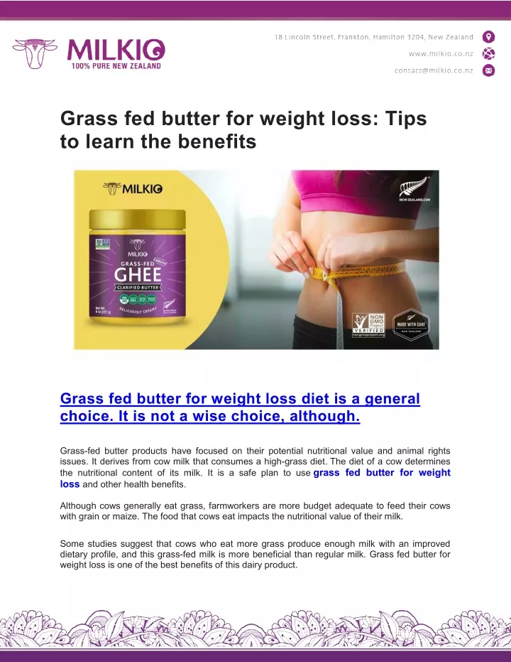grass fed butter for weight loss tips to learn