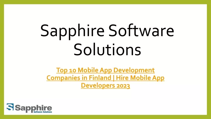 sapphire software solutions