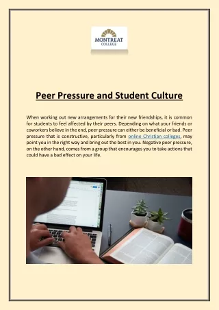 peer pressure and student culture when working