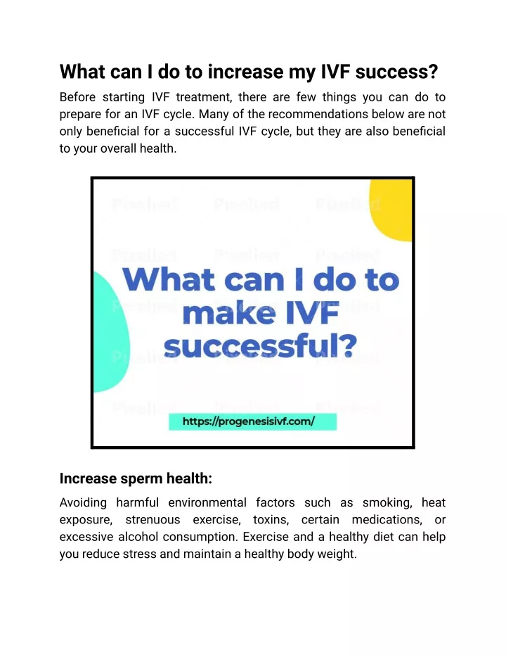 what can i do to increase my ivf success