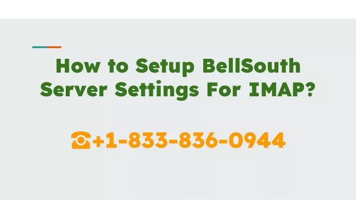 how to setup bellsouth server settings for imap