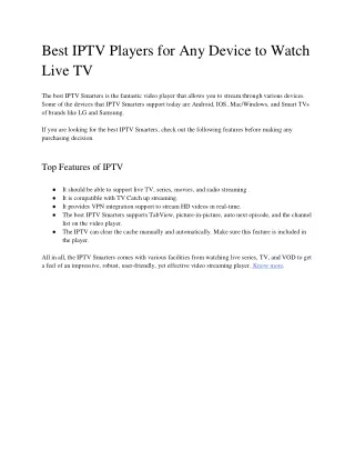 Micro Blog - Best IPTV Players for Watching Live Tv on any Devices