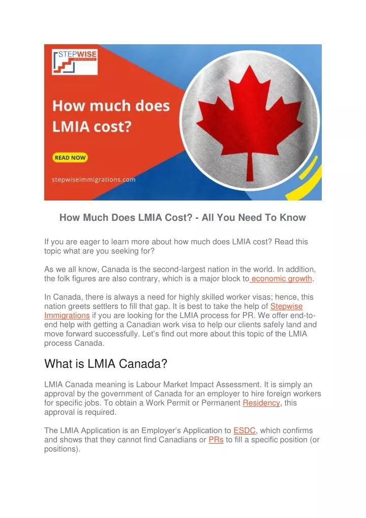 how much does lmia cost all you need to know