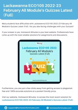 Lackawanna ECO105 2022-23 February All Module's Quizzes Latest (Full)