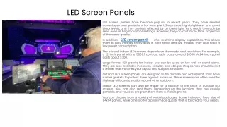 LED Screen Panels