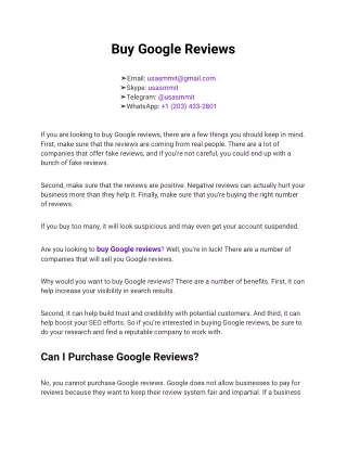 Buy Google Reviews