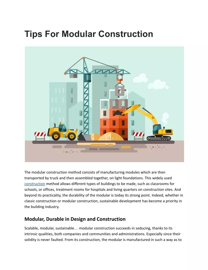 tips for modular construction