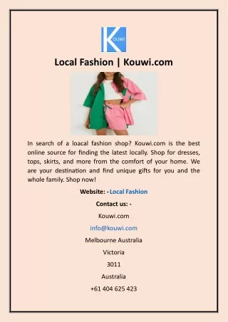 Local Fashion | Kouwi.com