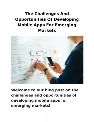 the challenges and opportunities of developing