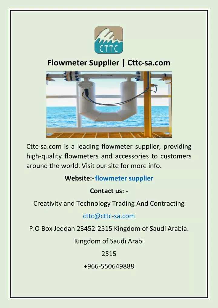 flowmeter supplier cttc sa com