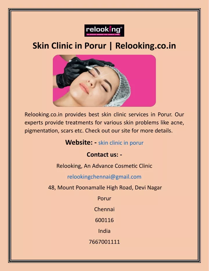 skin clinic in porur relooking co in