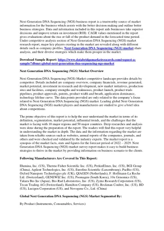 next generation dna sequencing ngs business