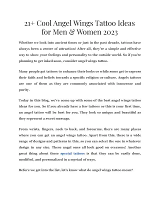 21  Cool Angel Wings Tattoo Ideas for Men & Women 2023