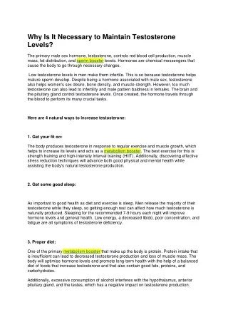 Why Is It Necessary to Maintain Testosterone Levels.docx