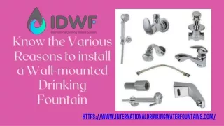 Know the Various Reasons to install a Wall-mounted Drinking Fountain
