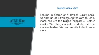 Leather Supply Store Littlekingsupplyco.com