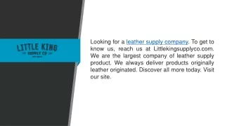 Leather Supply Company  Littlekingsupplyco