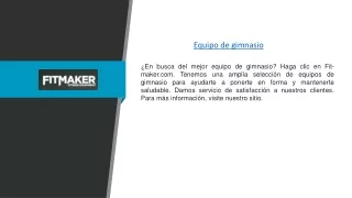 Equipo de gimnasio | Fit-maker.com