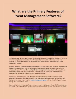 What are the Primary Features of Event Management Software