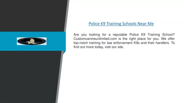 police k9 training schools near me