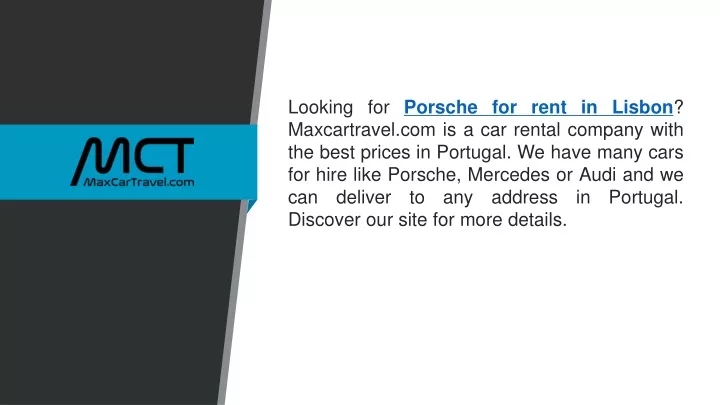 looking for porsche for rent in lisbon