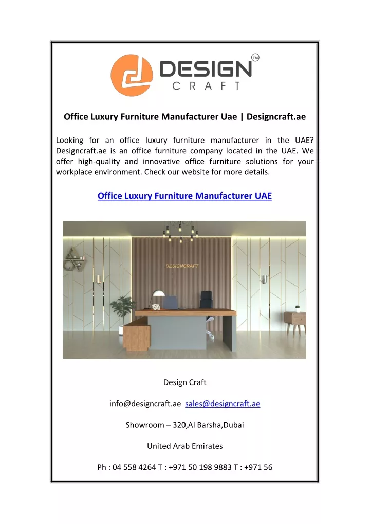office luxury furniture manufacturer