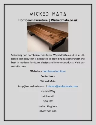 Hornbeam Furniture  Wickedmata.co.uk