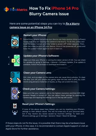 How To Fix iPhone 14 Pro Blurry Camera Issue